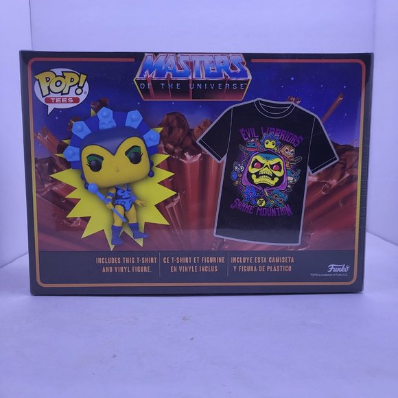 FUNKO POP MASTERS OF THE UNIVERSE EVIL LYNN POP & TEE SIZE XL GITD TARGETCON - Picture 2 of 8